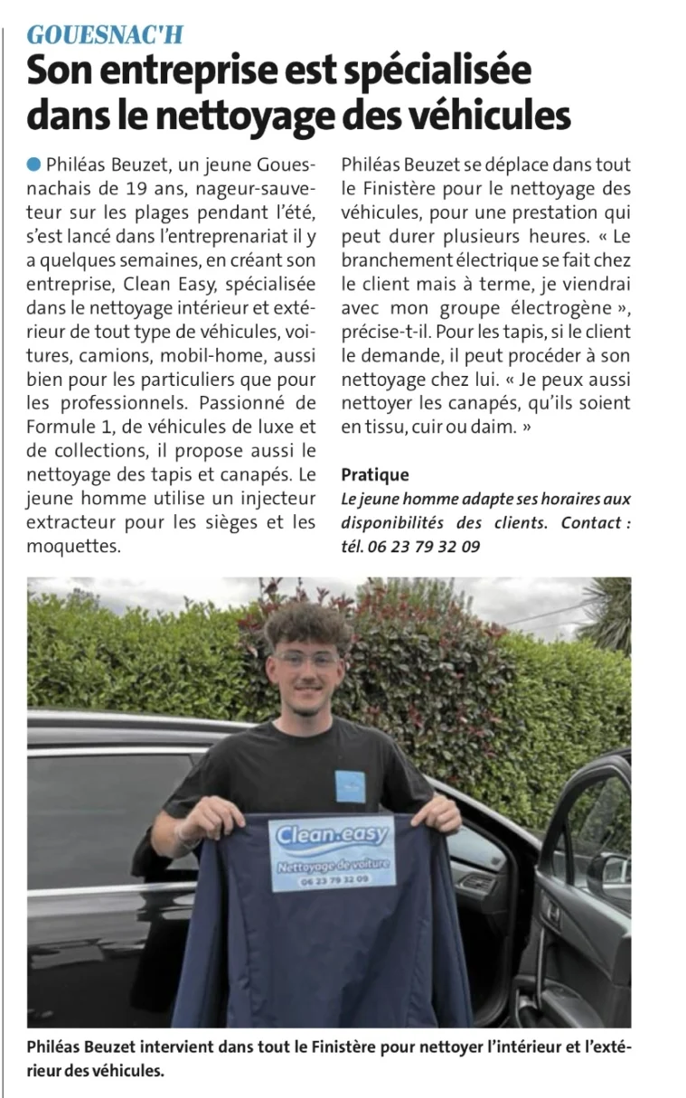 Article du Télégramme consacré à CleanEasy